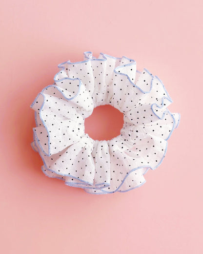 Oversized Polka Dot Frill Scrunchie