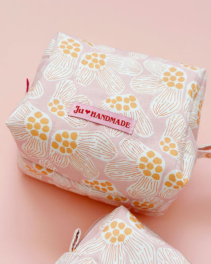 Soft Floral Zipper Pouch | Korean Cotton Fabric | YKK Zipper