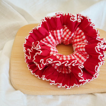 Statement Red Gingham Scrunchies