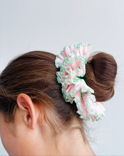 Statement Green Gingham Scrunchies