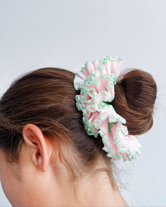 Statement Green Gingham Scrunchies