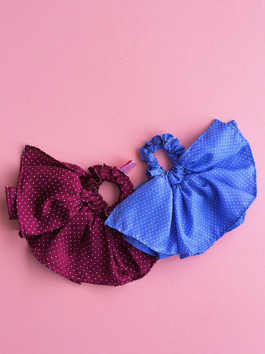 Polka Dot Parisian Ruffles Scrunchies