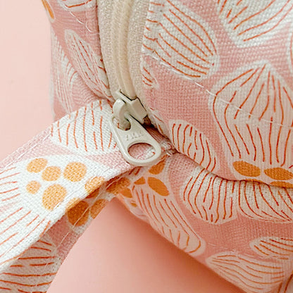 Soft Floral Zipper Pouch | Korean Cotton Fabric | YKK Zipper