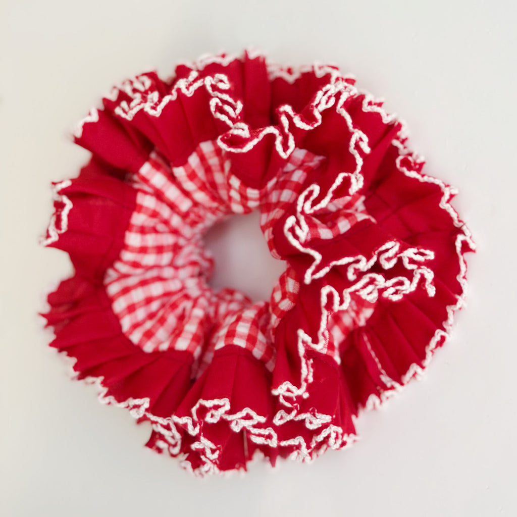Statement Red Gingham Scrunchies