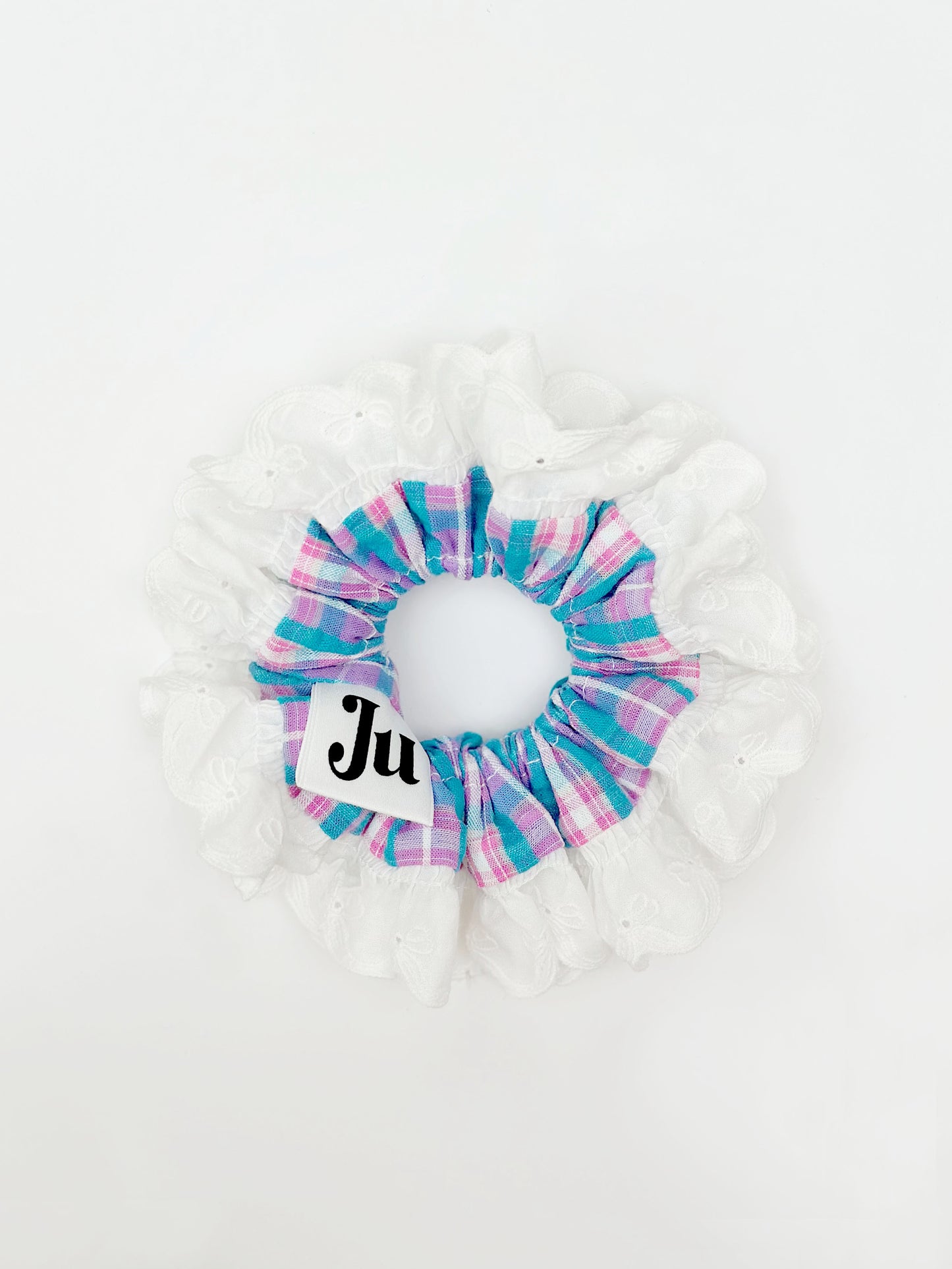 Oversized Blue&Pink gingham Scrunchies