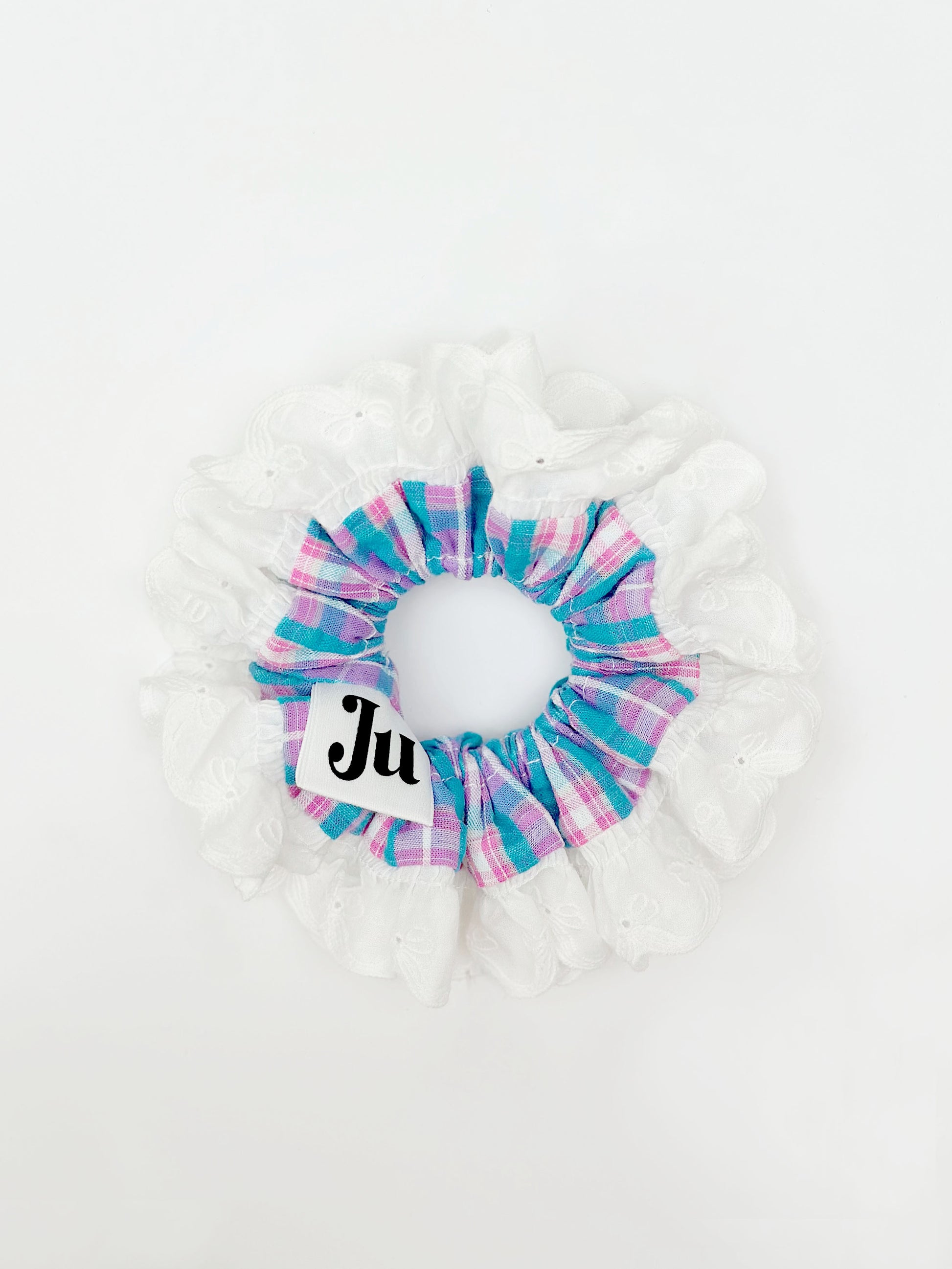 Oversized Blue&Pink gingham Scrunchies