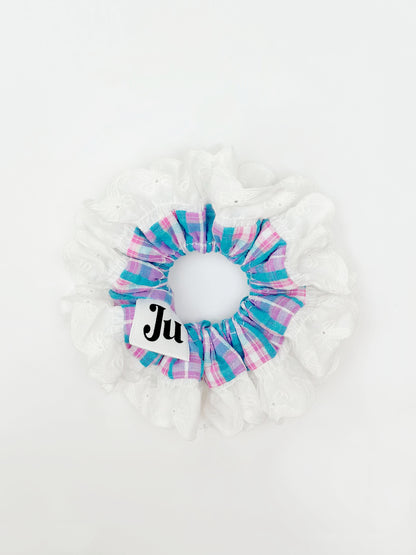 Oversized Blue&Pink gingham Scrunchies