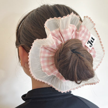 Statement Pink Gingham Scrunchies