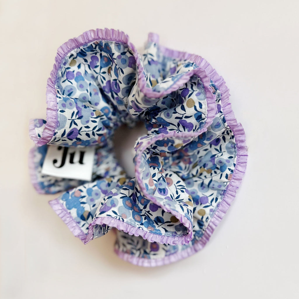 Jumbo Purple Floral Scrunchies