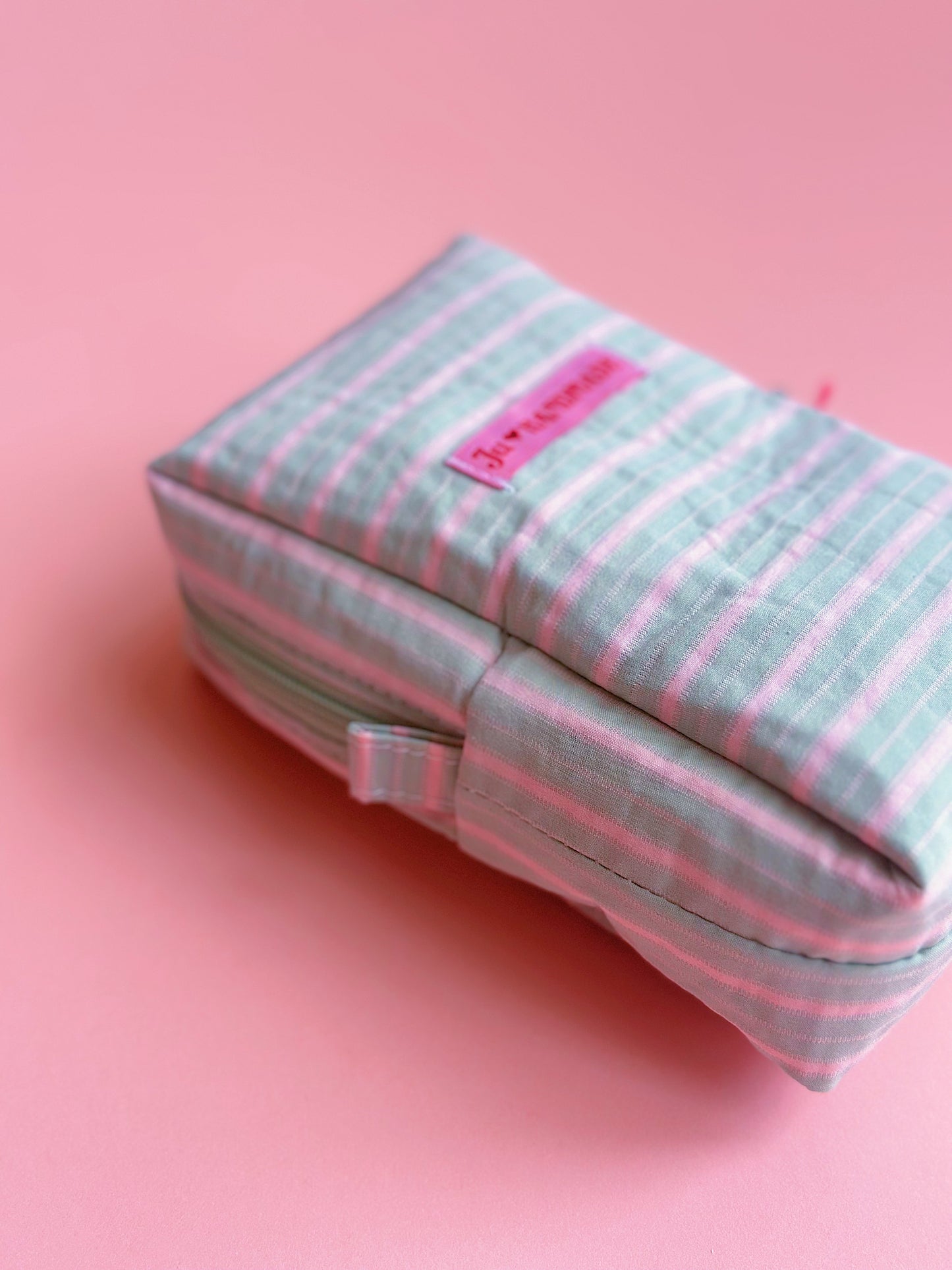 Pastel Striped Camera Pouch｜Handmade Make Up Pouch | Cute bag for Camera