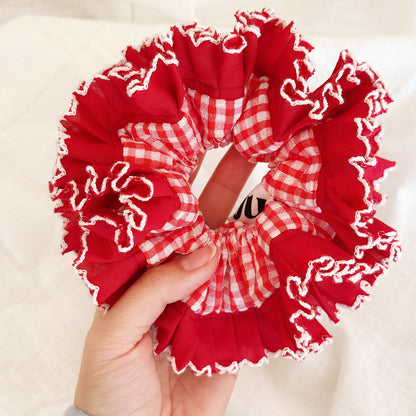 Statement Red Gingham Scrunchies
