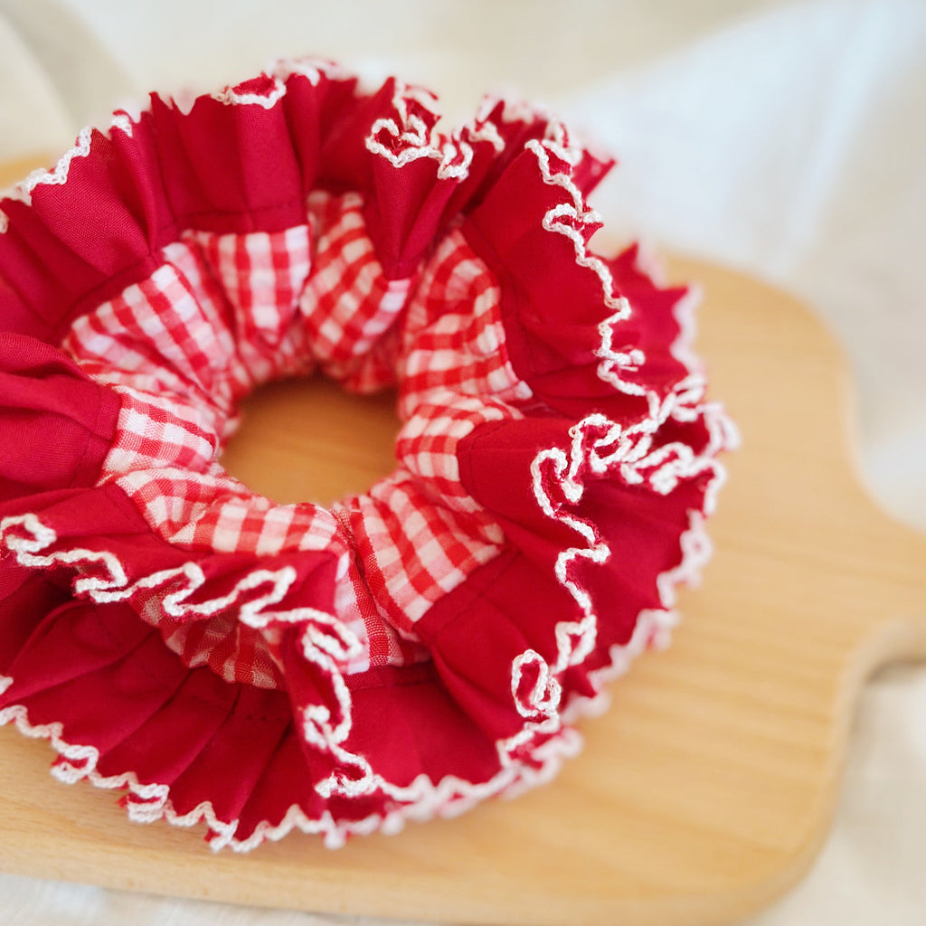 Statement Red Gingham Scrunchies
