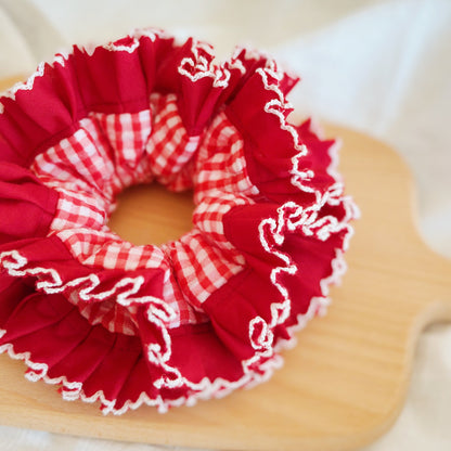 Statement Red Gingham Scrunchies