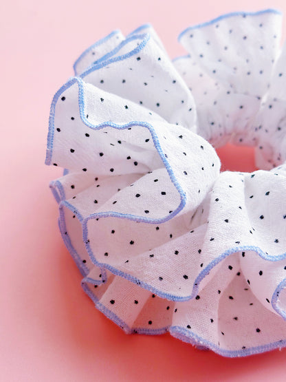 Oversized Polka Dot Frill Scrunchie