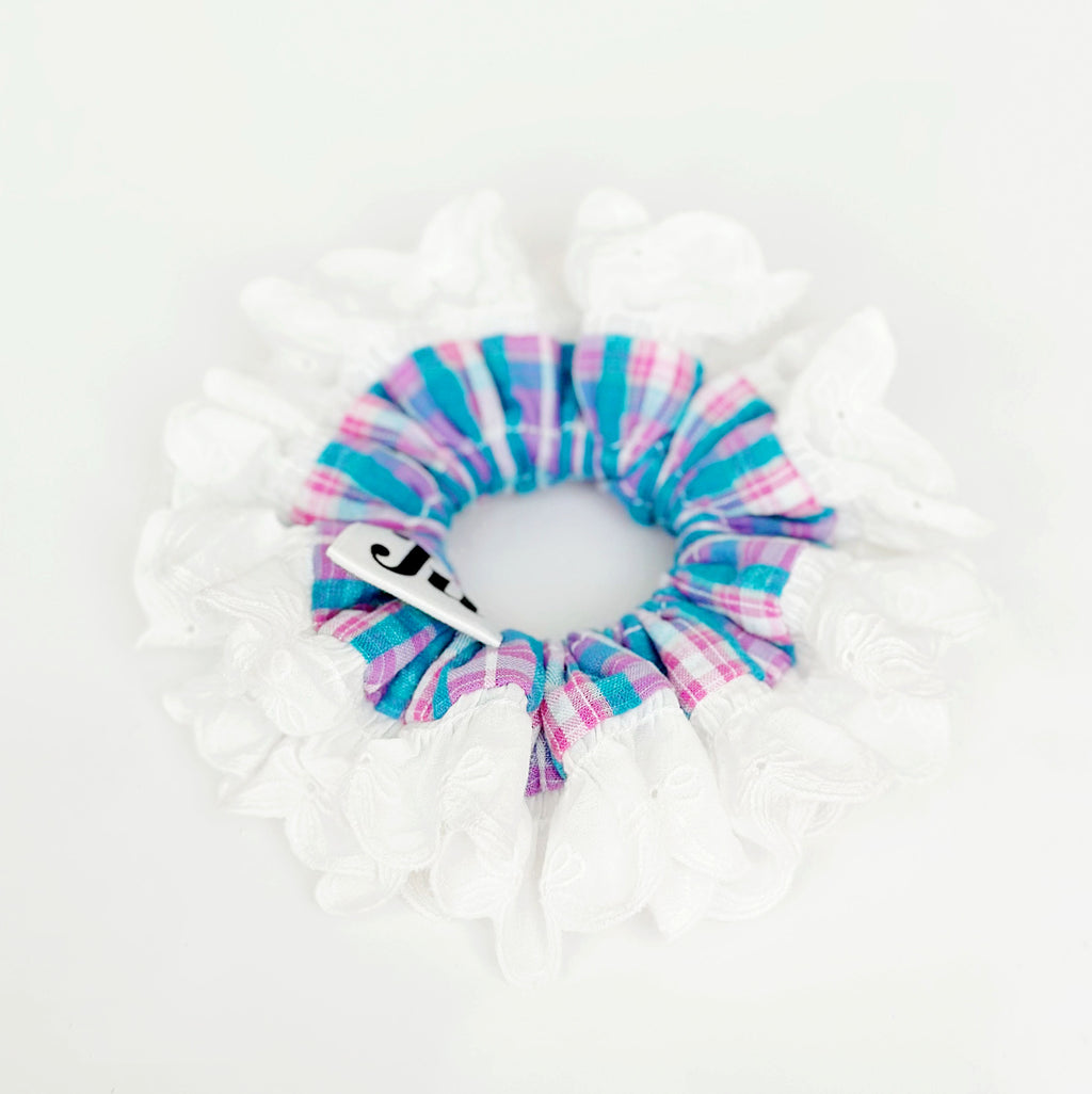 Oversized Blue&Pink gingham Scrunchies