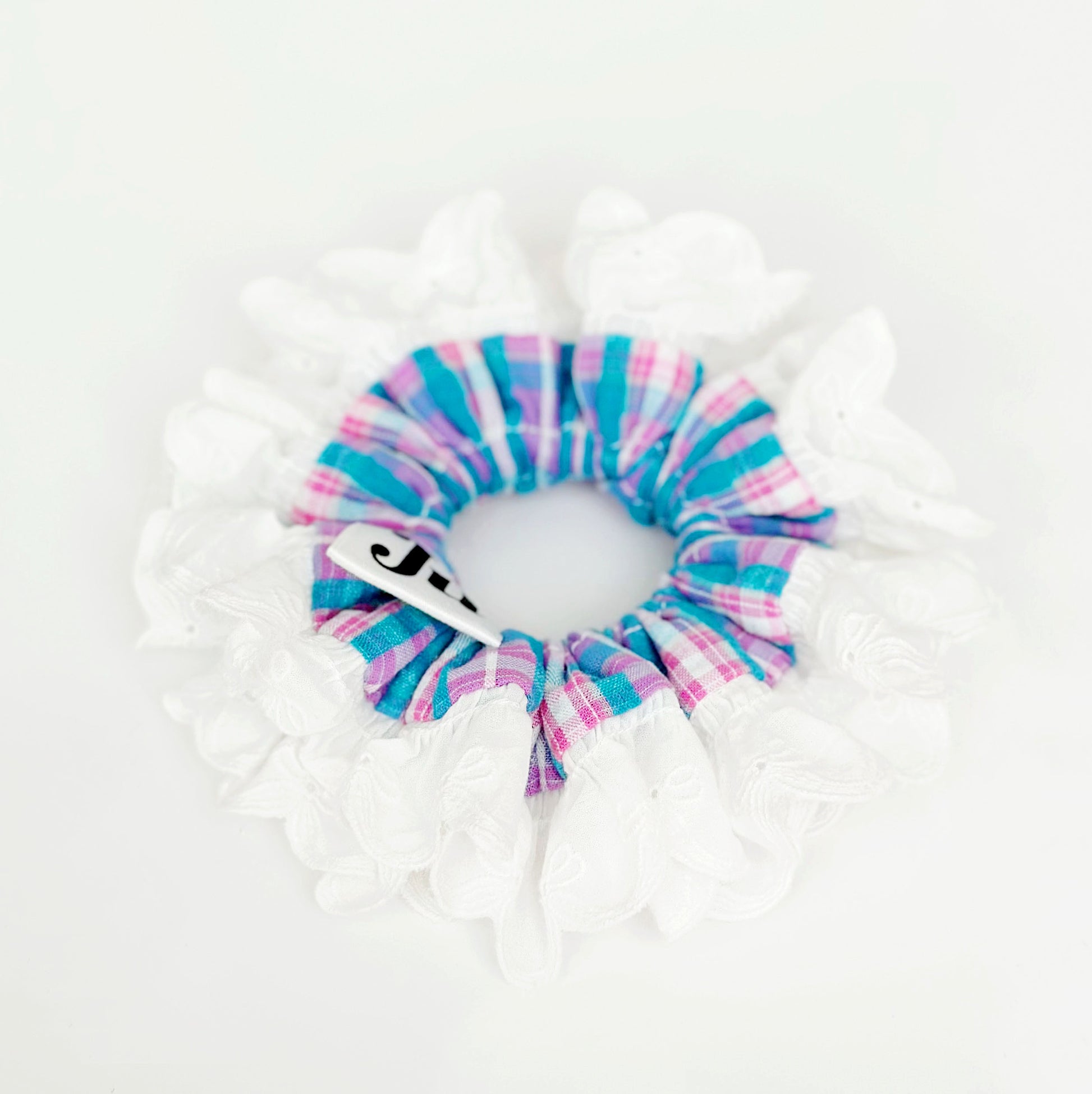 Oversized Blue&Pink gingham Scrunchies