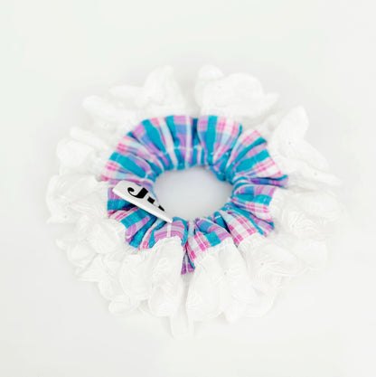 Oversized Blue&Pink gingham Scrunchies