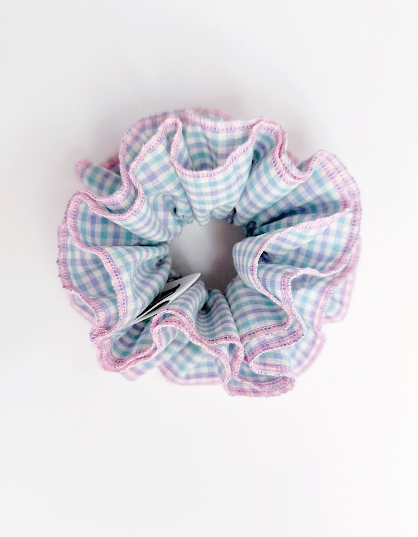 Statement Blue & Pink Gingham Scrunchies