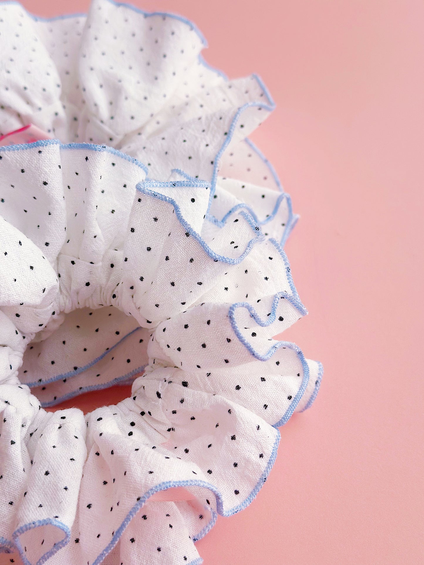 Oversized Polka Dot Frill Scrunchie