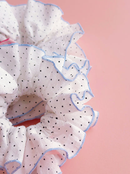 Oversized Polka Dot Frill Scrunchie