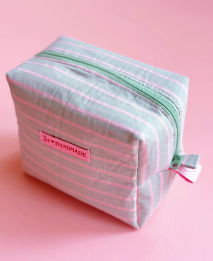 Pastel Striped Camera Pouch｜Handmade Make Up Pouch | Cute bag for Camera