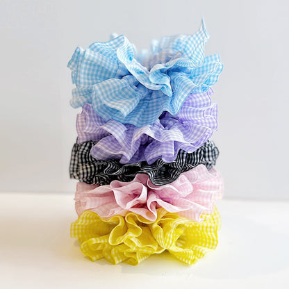 Statement Pink Gingham Scrunchies