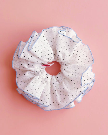 Oversized Polka Dot Frill Scrunchie