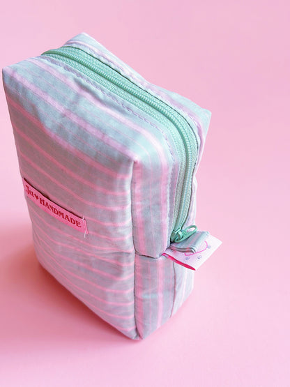 Pastel Striped Camera Pouch｜Handmade Make Up Pouch | Cute bag for Camera