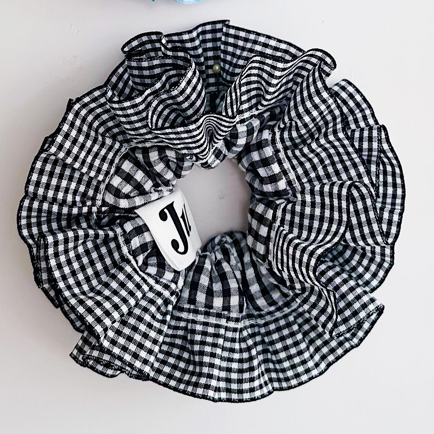 Statement Black Gingham Scrunchies