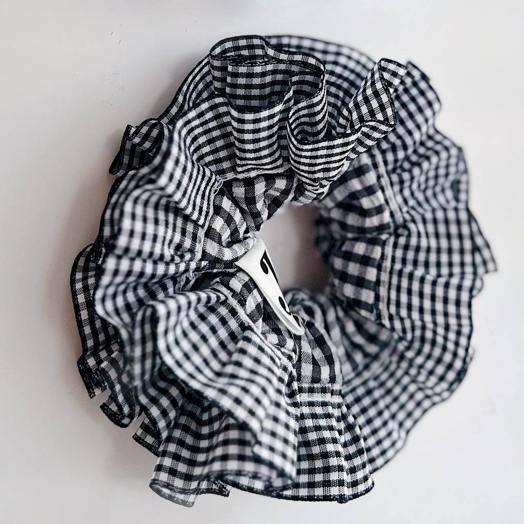 Statement Black Gingham Scrunchies