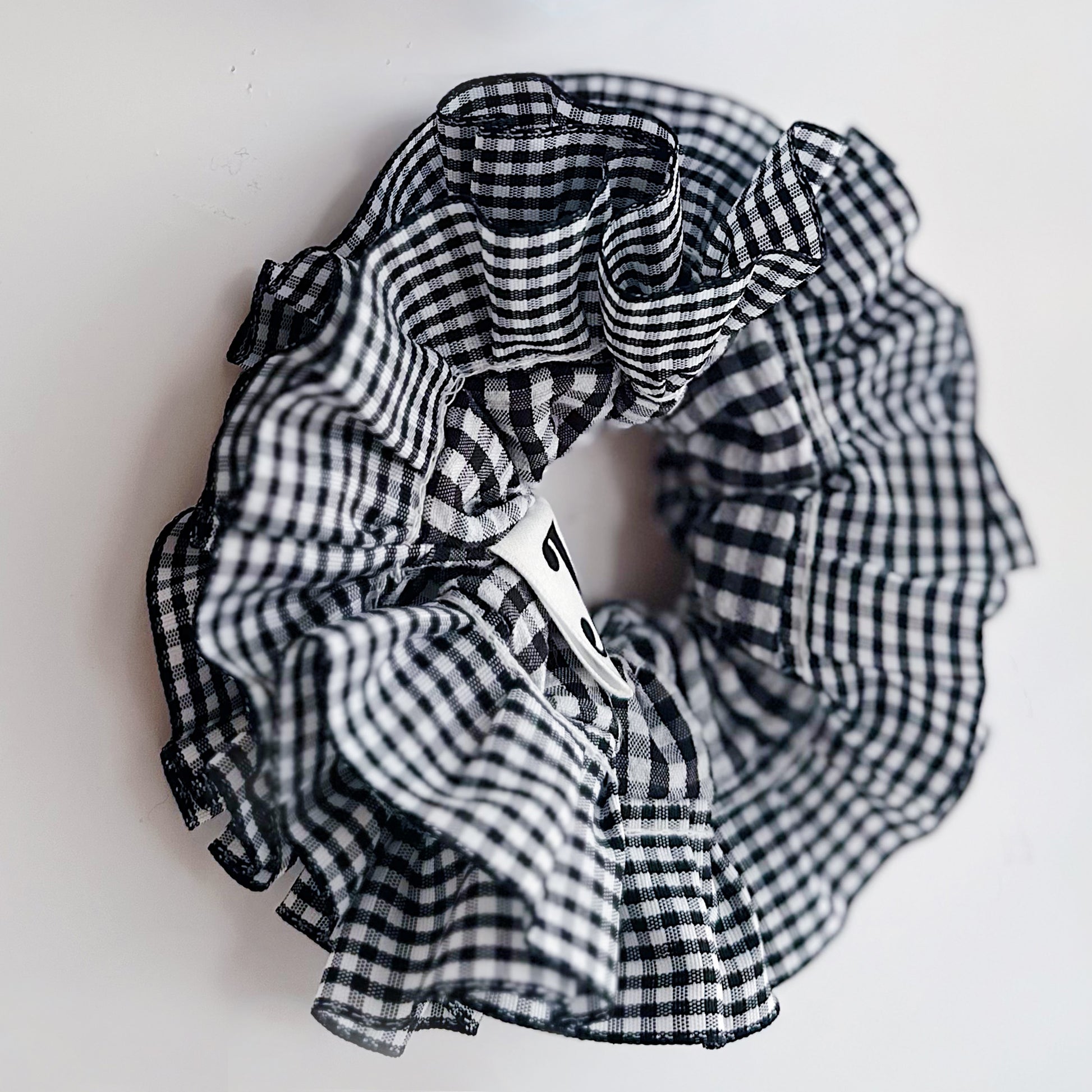 Statement Black Gingham Scrunchies