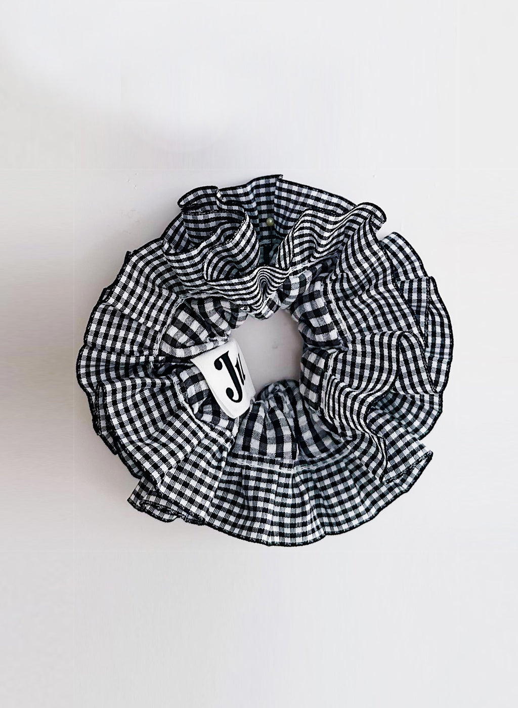Statement Black Gingham Scrunchies