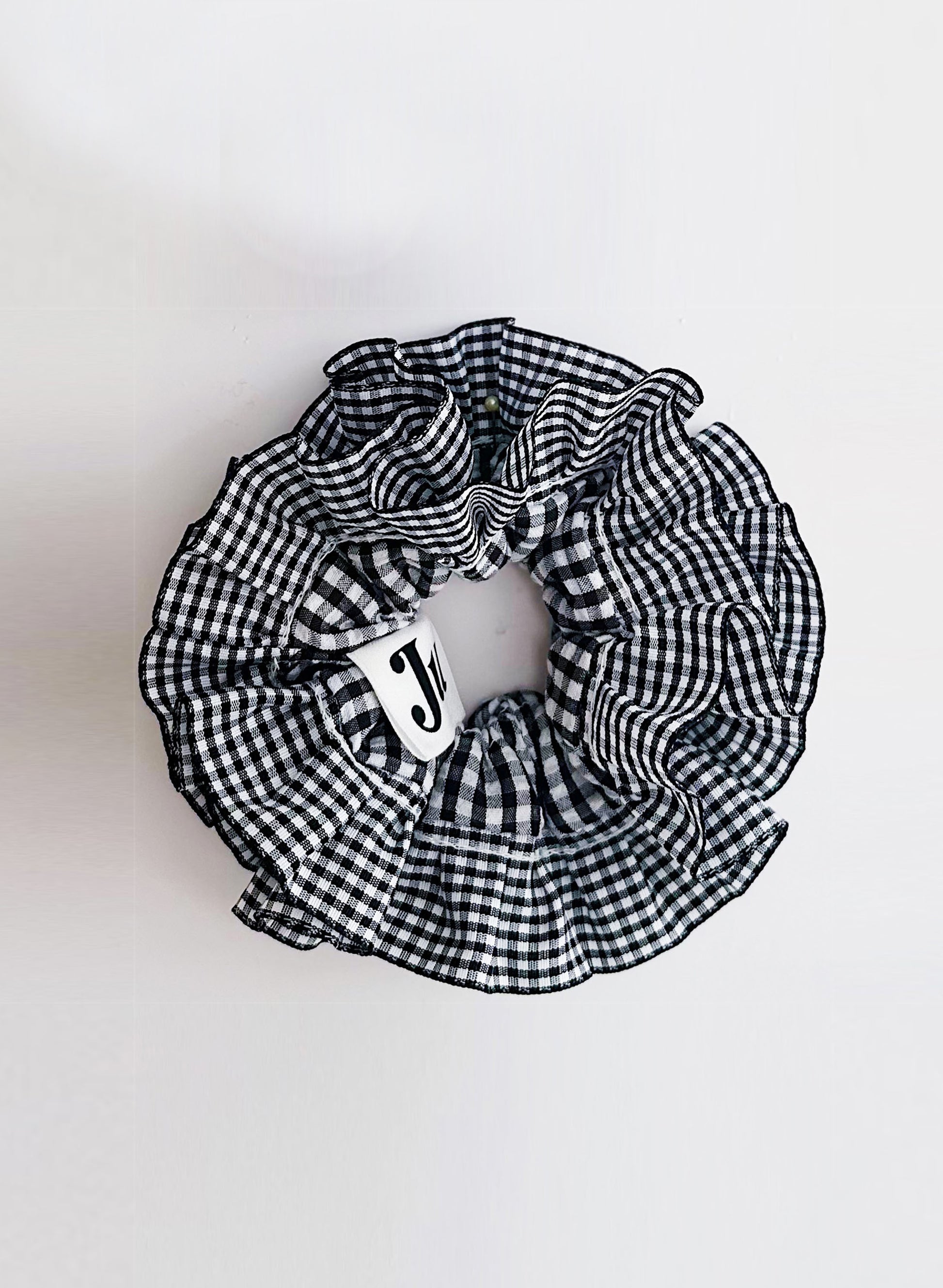Statement Black Gingham Scrunchies