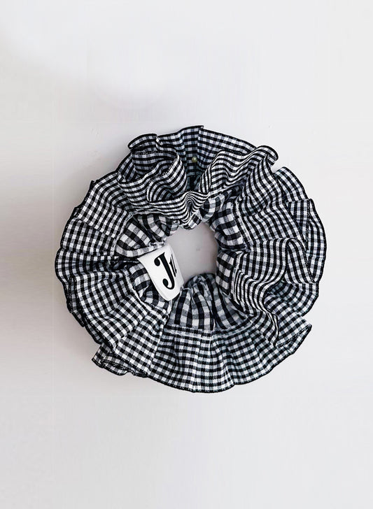 Statement Black Gingham Scrunchies