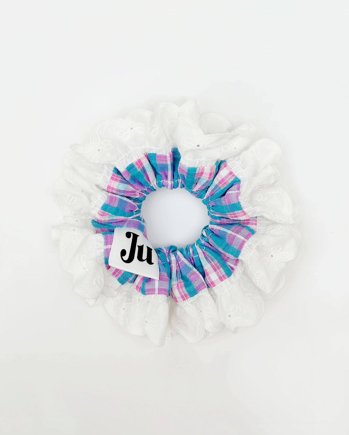 Oversized Blue&Pink gingham Scrunchies