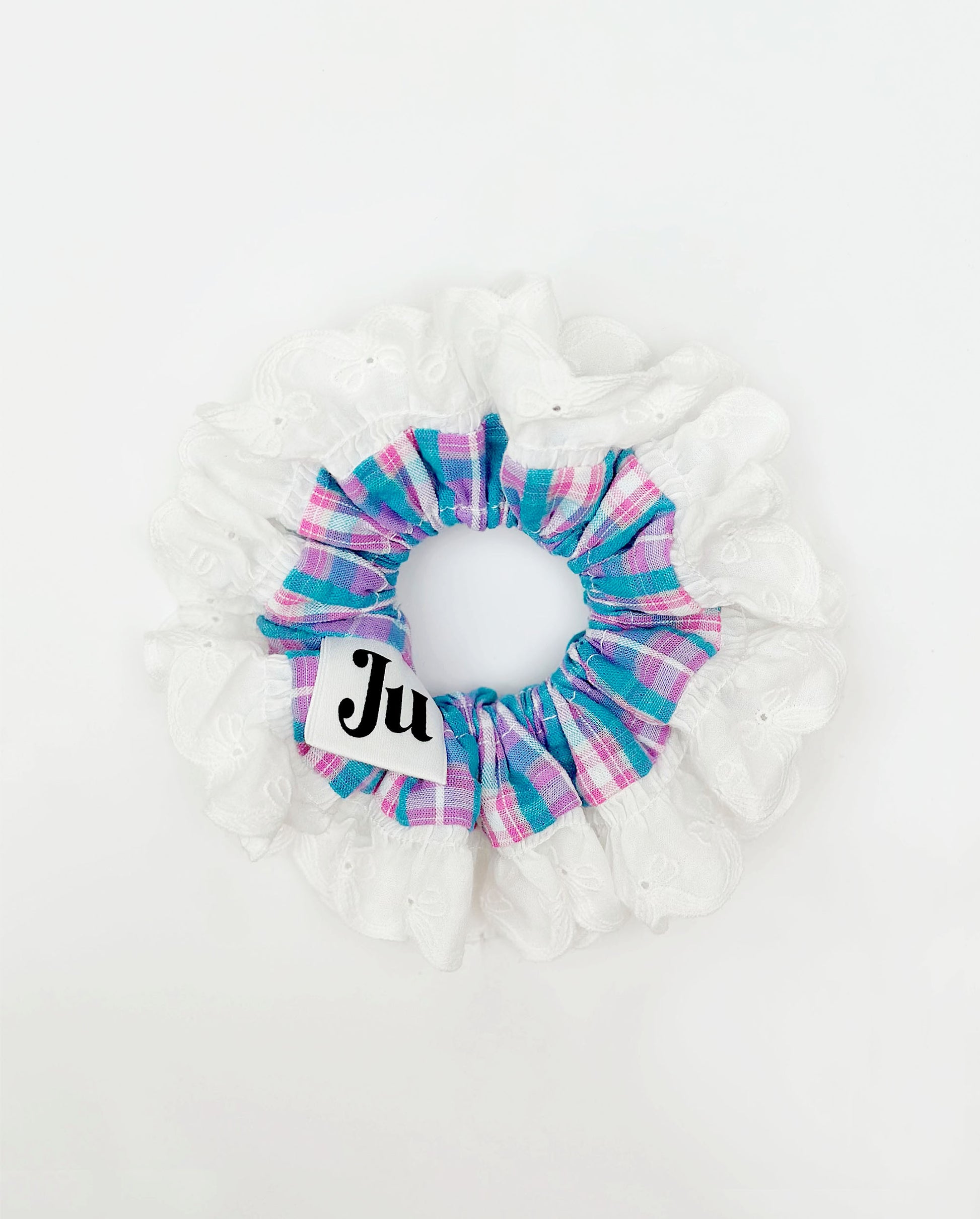 Oversized Blue&Pink gingham Scrunchies