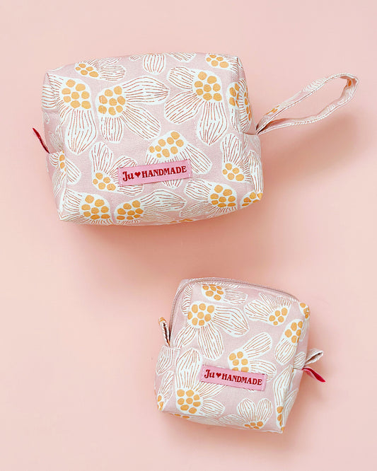 Soft Floral Zipper Pouch | Korean Cotton Fabric | YKK Zipper