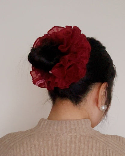 Valentine's Special : Oversized Chiffon Ruffled Scrunchie