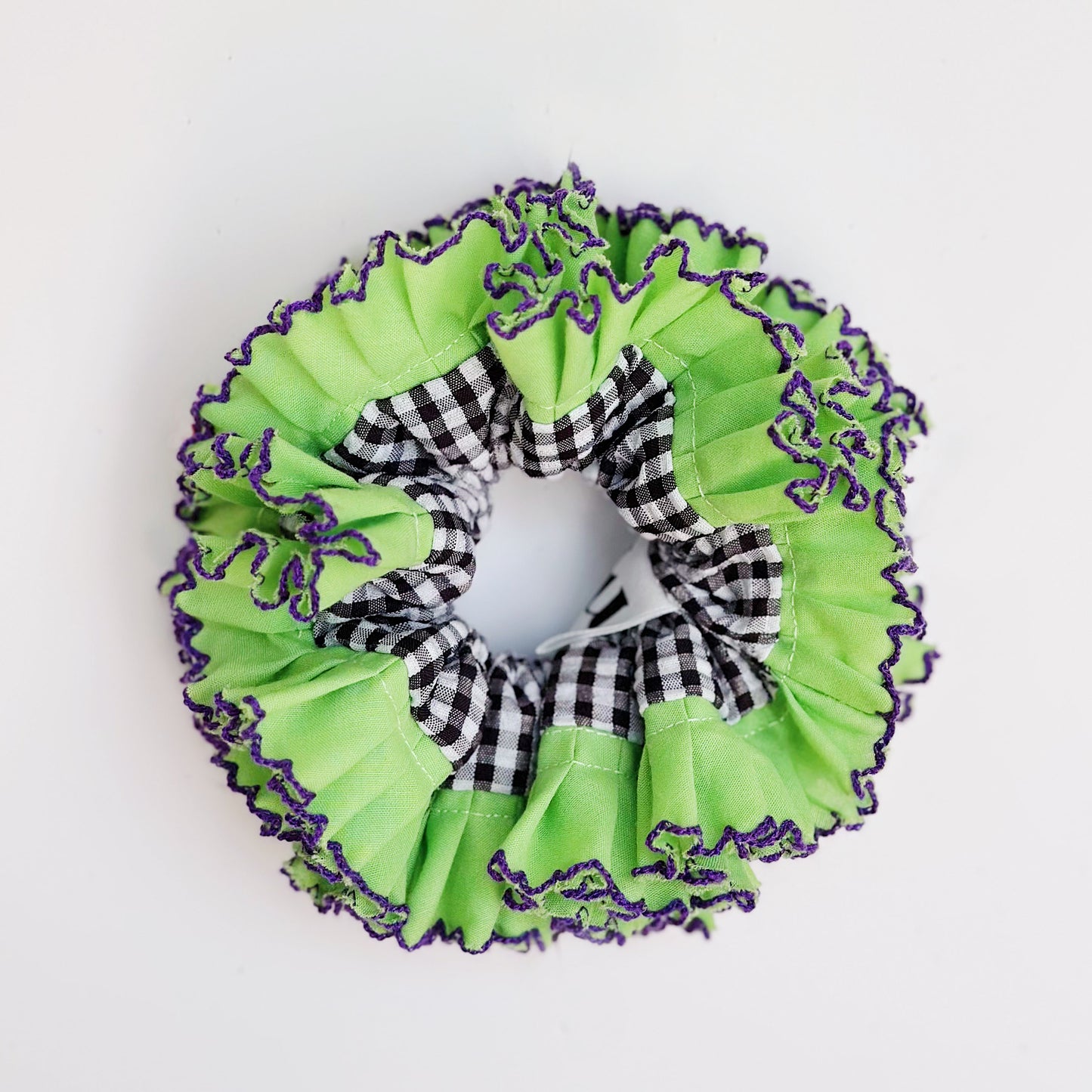 Statement Black Gingham Scrunchies