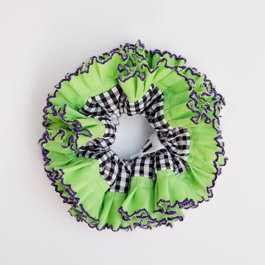 Statement Black Gingham Scrunchies