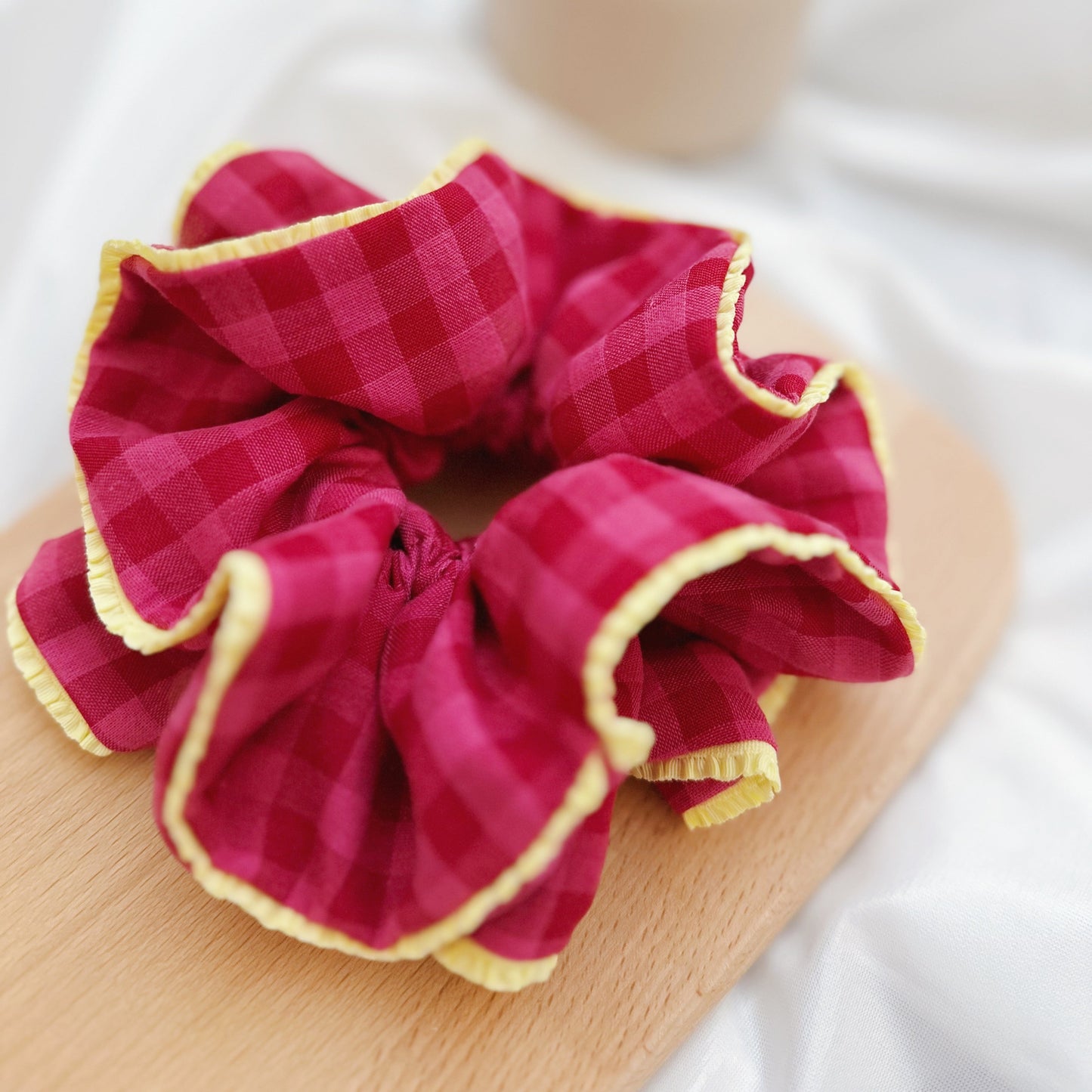 Jumbo Red Gingham Scrunchies
