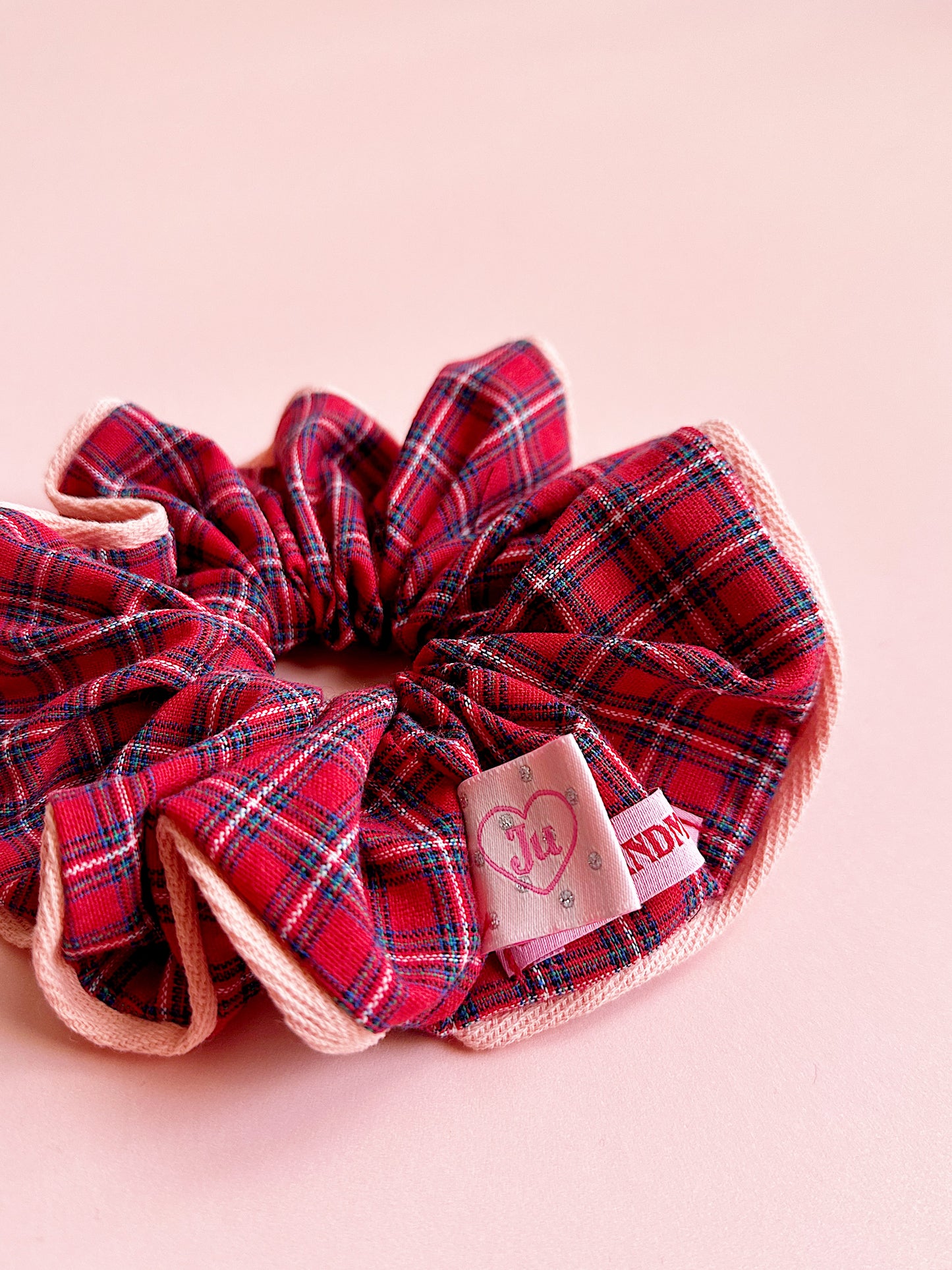 Valentine's Special : Statement Red Plaid Scrunchie