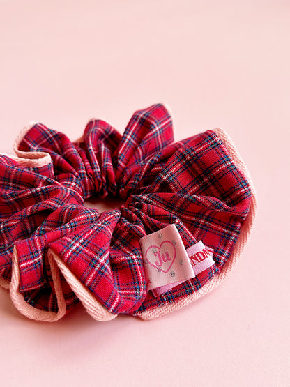 Valentine's Special : Statement Red Plaid Scrunchie