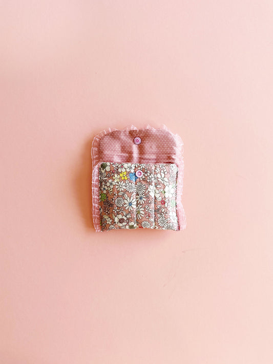 Pink Floral Snap Pouch – Cute Quilted Mini Bag