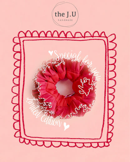 Valentine's Special : Oversized Red Ruffled Scrunchie
