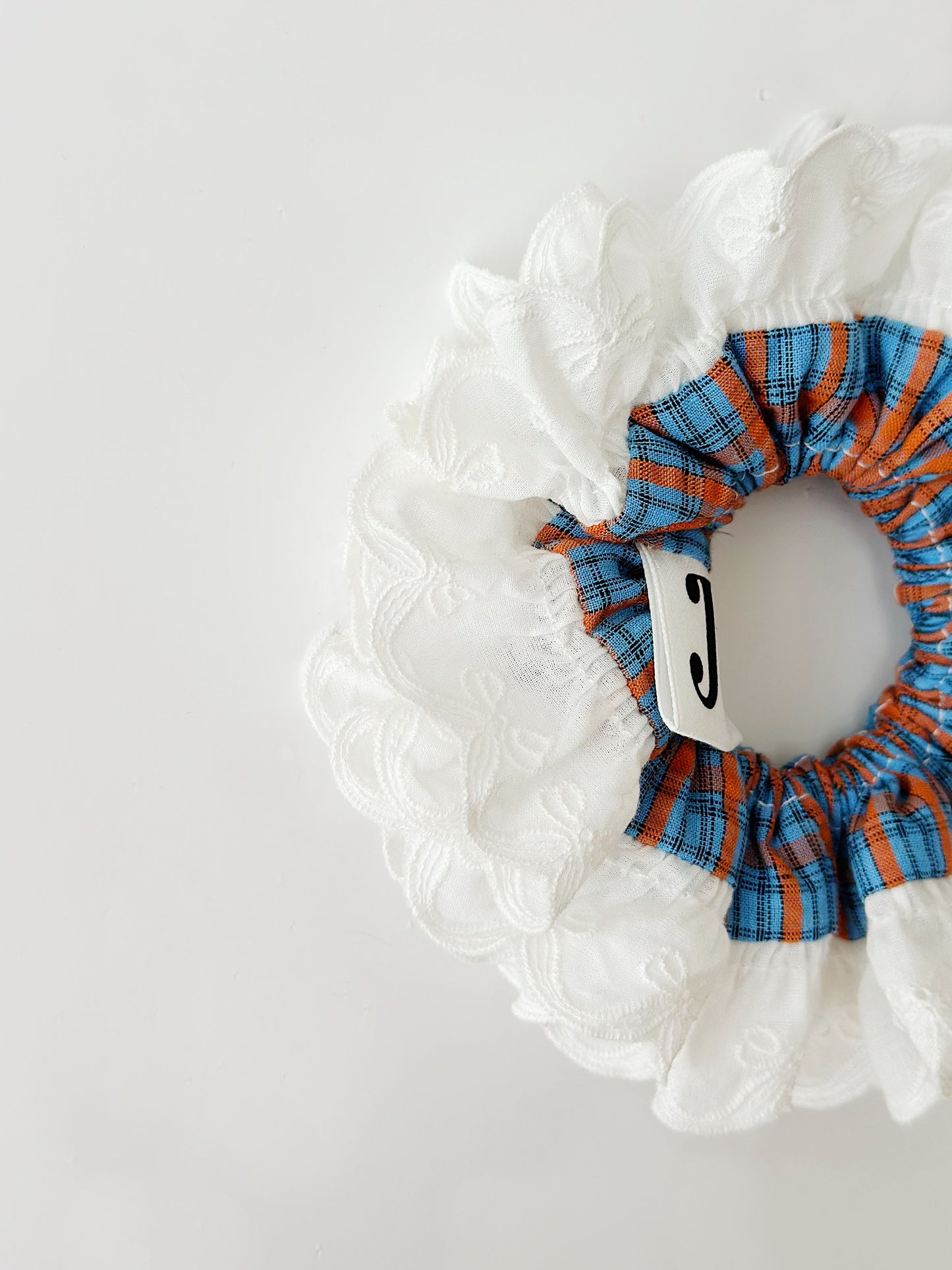 Oversized Blue&Orange gingham Scrunchies