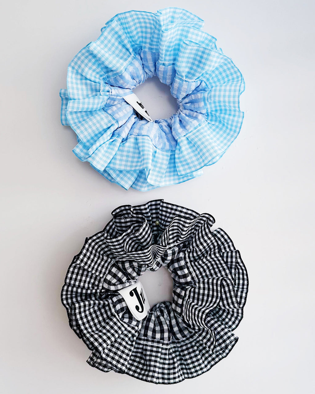 Statement Black Gingham Scrunchies