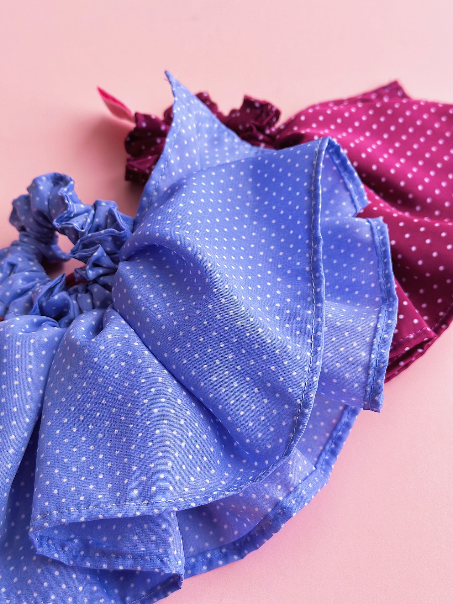 Polka Dot Parisian Ruffles Scrunchies