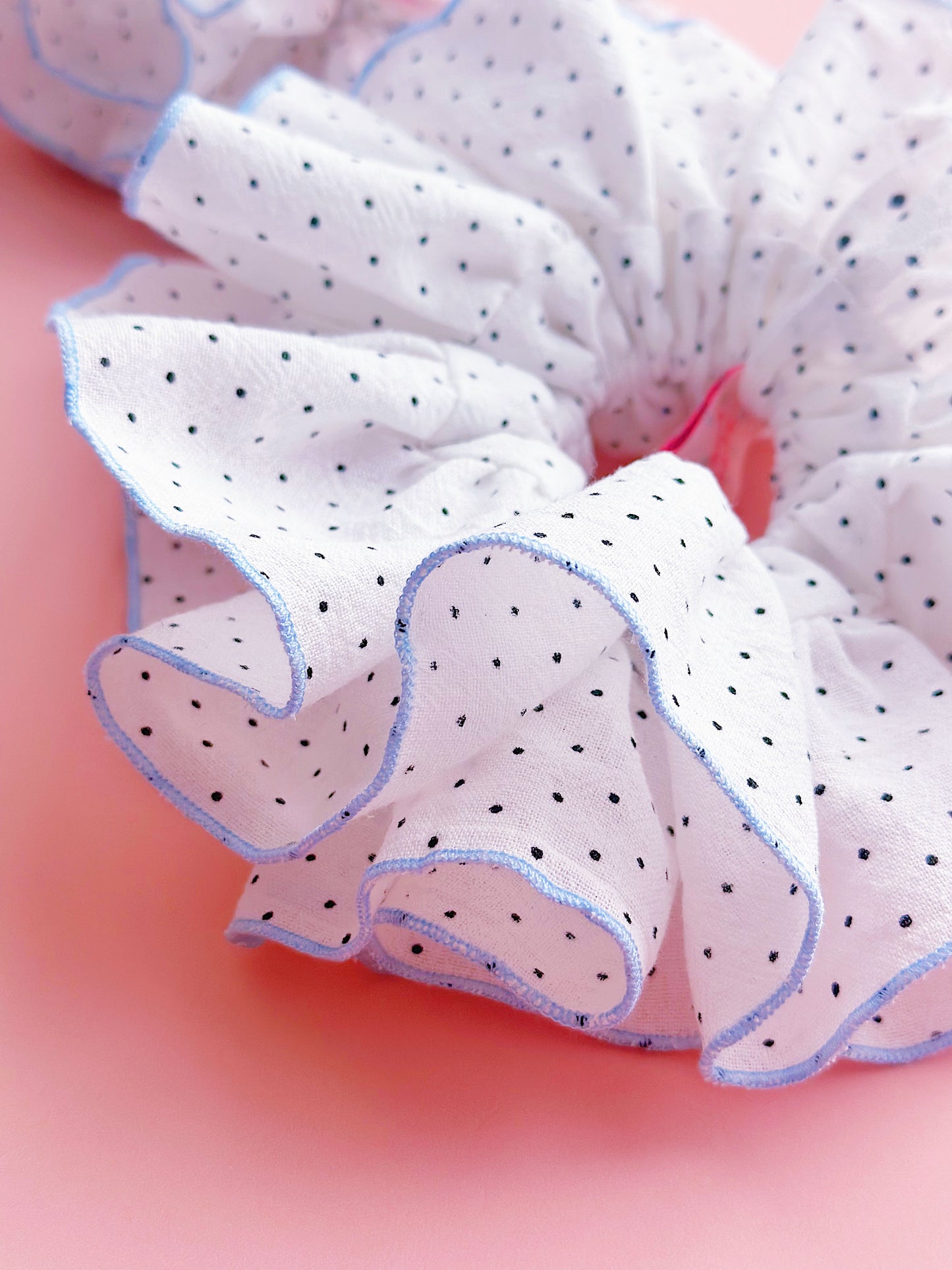 Oversized Polka Dot Frill Scrunchie