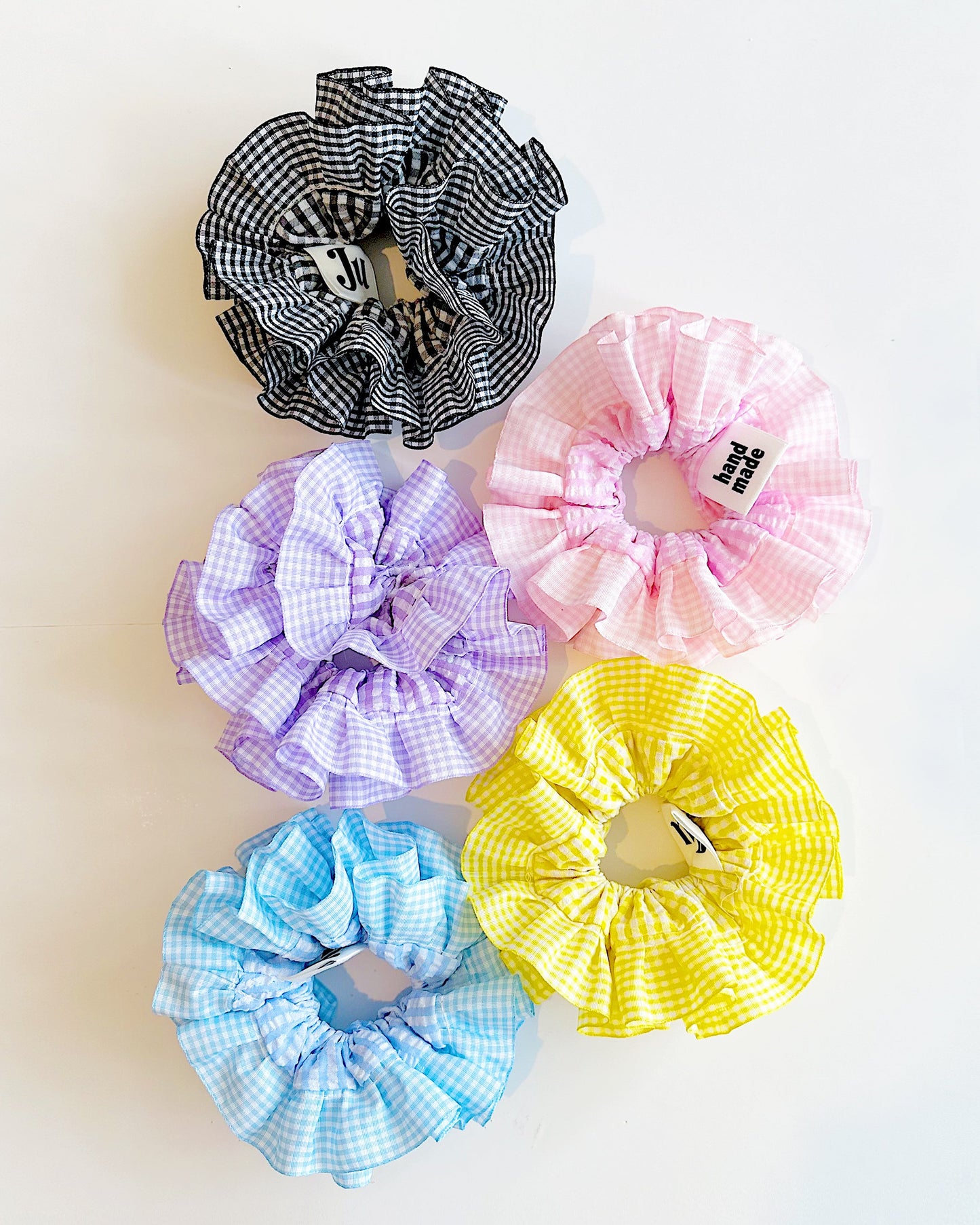 Statement Pink Gingham Scrunchies